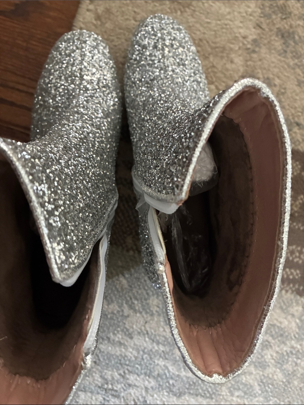 Sparkle Silver Glitter Ankle Boots - Women - Picture 5 of 10